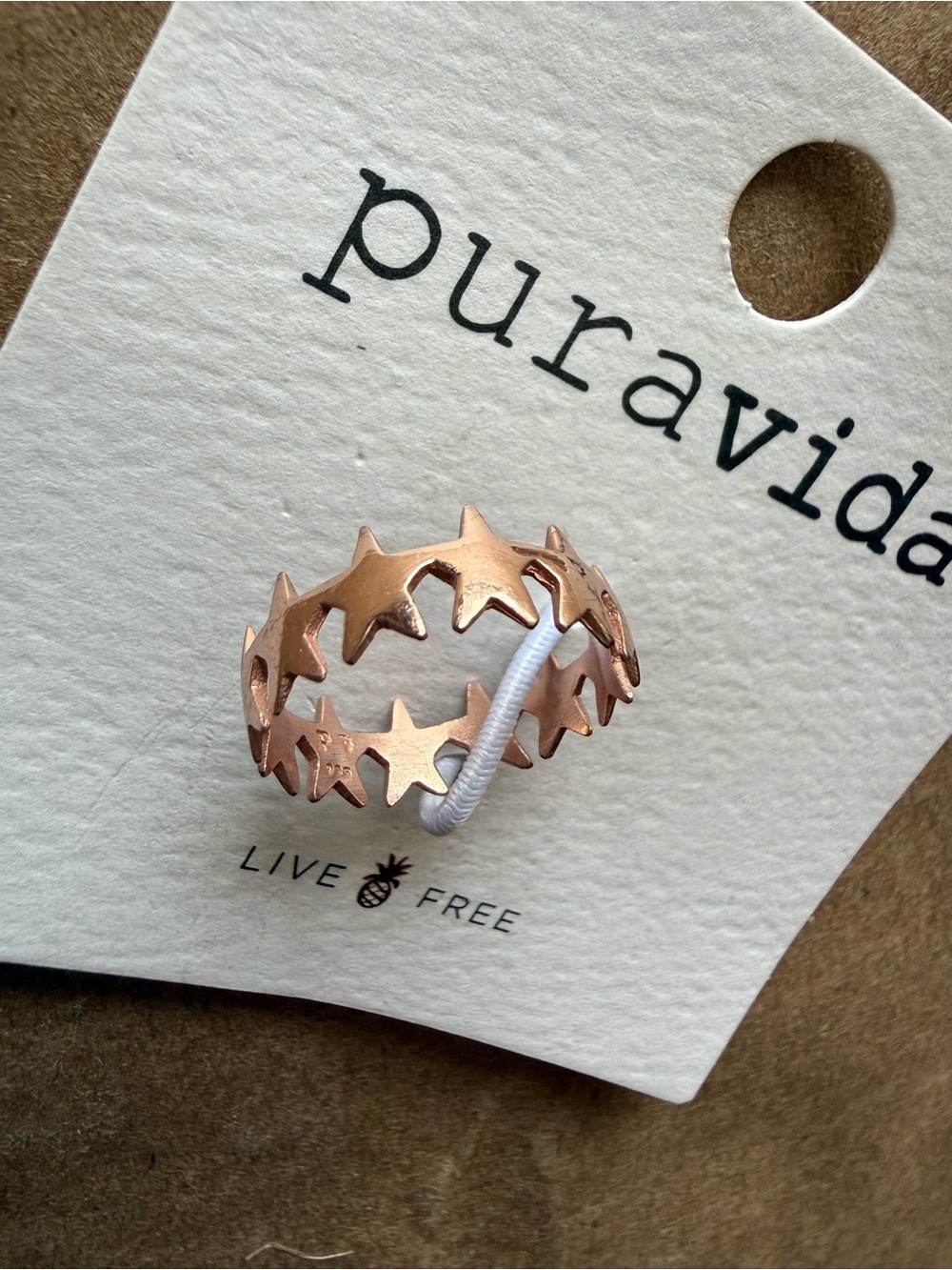 Pura Vida Rose Gold Star Ring